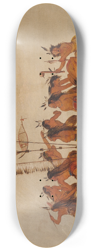 George Catlin - Snowshoe Dance At The First Snowfall 8.25 inch art skate deck