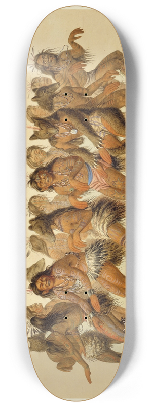 George Catlin - The Bear Dance 8.25 inch art skate deck