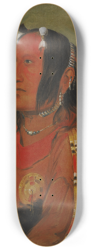 George Catlin - Wi-jn-jon, Pigeons Egg Head (The Light), a Distinguished Young Warrior 8.25 inch art skate deck