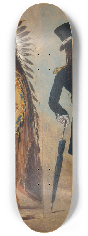 George Catlin - Wi-Jn-Jon, Pigeons Egg Head (The Light) Going To And Returning From Washington 8.25 inch art skate deck