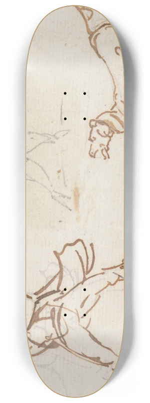 George Chinnery - A Man throwing a Ball to a Dog 8.25 inch art skate deck