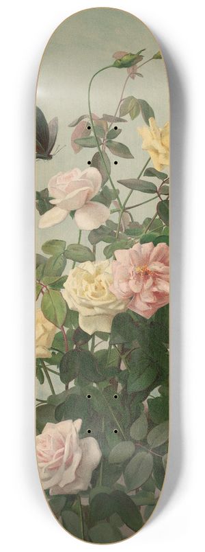 George Cochran Lambdin - Roses 8.25 inch art skate deck