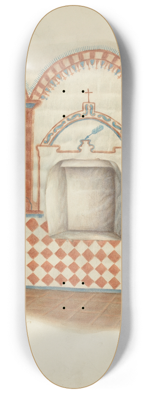 George E. Rhone - Wall Painting and Niche  Restoration Drawing 8.25 inch art skate deck