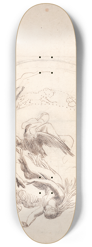 George Frederic Watts - Study for a Circular Ceiling Decoration 8.25 inch art skate deck
