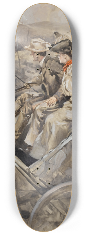 George Hand Wright - Couple on Stagecoach 8.25 inch art skate deck