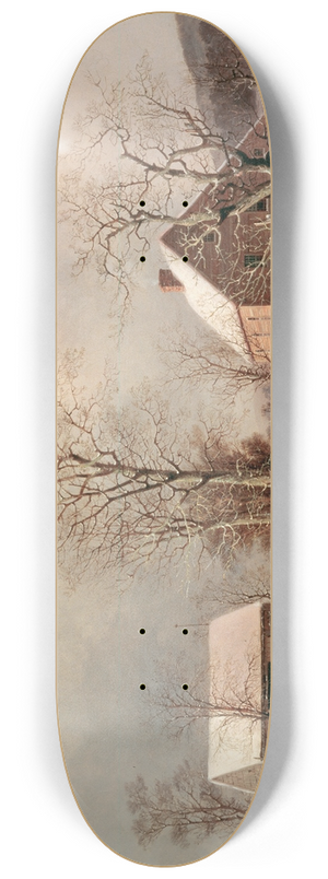 George Henry Durrie - Farmyard in Winter 8.25 inch art skate deck