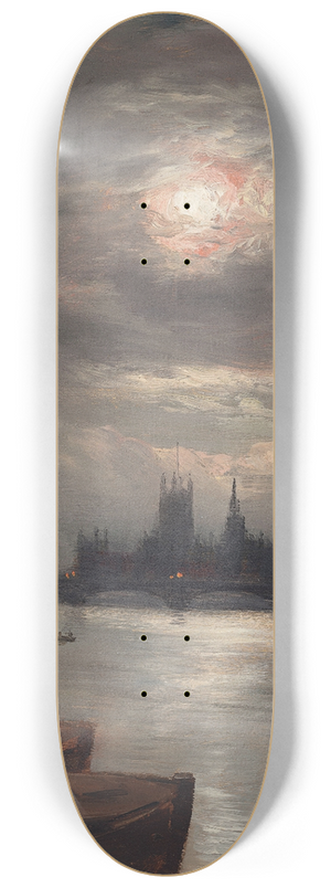 George Hyde Pownall - The Moonlit River 8.25 inch art skate deck
