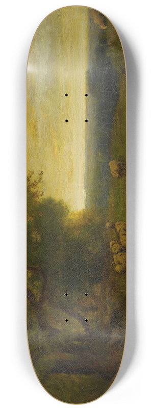 George Inness - Shepherd And Flock At Sunset 8.25 inch art skate deck