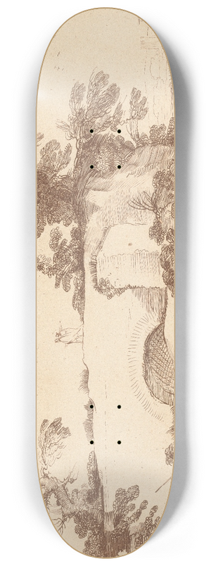 George Knapton - Landscape with figures 8.25 inch art skate deck