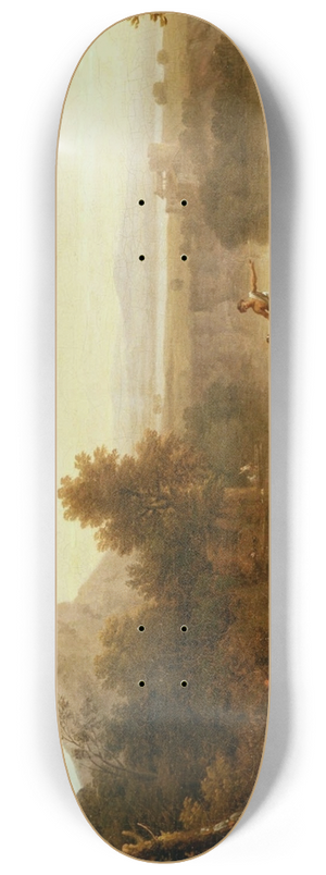 George Lambert - A Pastoral Landscape with Shepherds and their Flocks 8.25 inch art skate deck