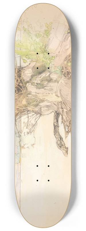 Fritz Lach - A willow tree at the lake shore 8.25 inch art skate deck