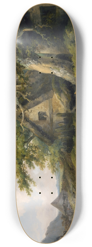 George Morland - View at Enderby, Leicestershire 8.25 inch art skate deck