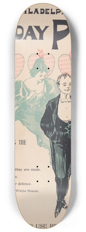 George Reiter Brill - Special features, February 16th, 1896 8.25 inch art skate deck