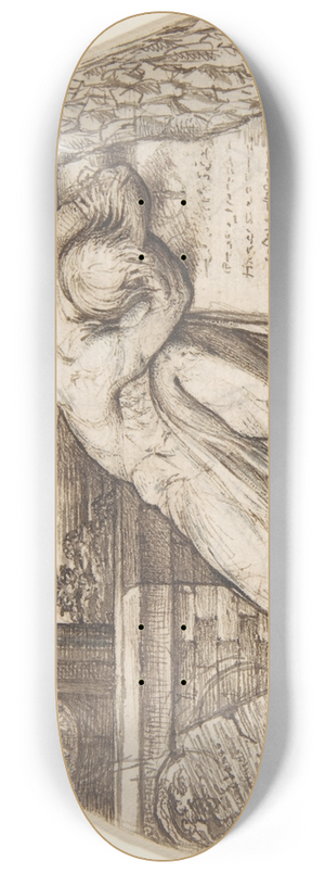 George Richmond - A Figure Weeping Over a Grave 8.25 inch art skate deck