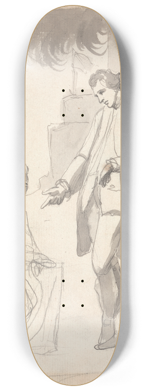 George Romney - Major Thomas Pearson and the Brahman. 8.25 inch art skate deck