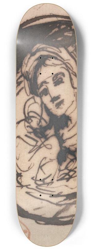 George Romney - Mother and Child 8.25 inch art skate deck