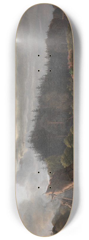 Fritz Petzholdt - A Bog with Peat Cutters. Hsterkb, North Zealand 8.25 inch art skate deck