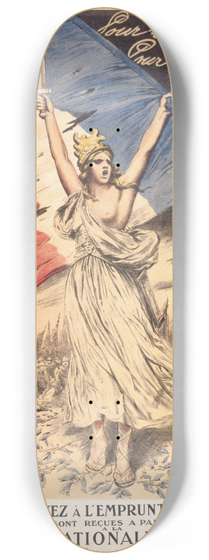 Georges Bertin Scott - Pour le drapeau! Pour la victoire! 8.25 inch art skate deck