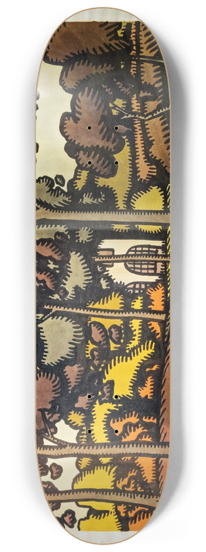 Georges Gaudion - House behind the trees 8.25 inch art skate deck