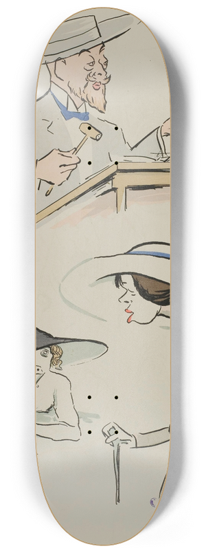 Georges Goursat (Sem) - Chri Halbronn, Mme dArtex, Mme Brighton 8.25 inch art skate deck