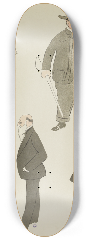 Georges Goursat (Sem) - comte Sierstorpff, Walter Blake, inconnu, baron de Spinoven 8.25 inch art skate deck