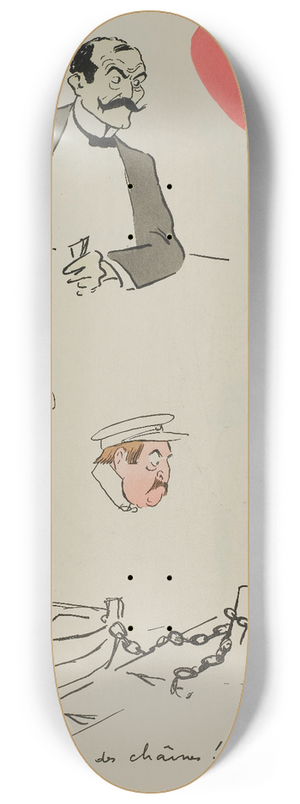 Georges Goursat (Sem) - Encore des chanes! 8.25 inch art skate deck
