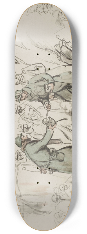 Georges Goursat (Sem) - La soupe  la tranche 8.25 inch art skate deck