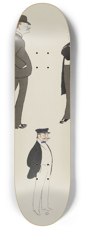 Georges Goursat (Sem) - Le Comte Hubert de Pourtals et le Duc Elie Decazes 8.25 inch art skate deck