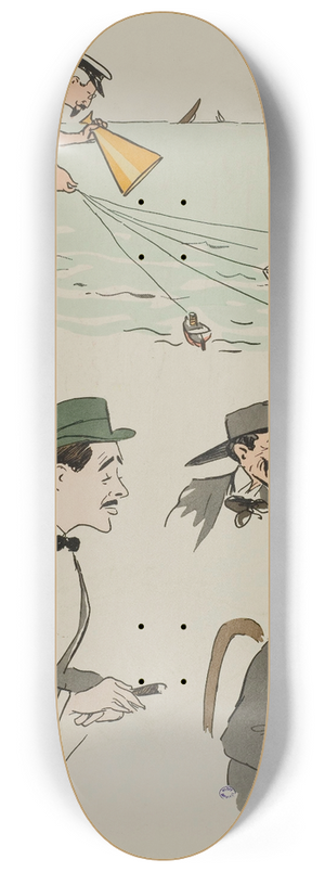 Georges Goursat (Sem) - M Legru, comte Louis Ren de Gramont, comte Bruno de Boisgelin, inconnu 8.25 inch art skate deck