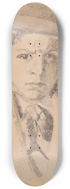 Fritz Syberg - Selvportrt 8.25 inch art skate deck Fritz Syberg - Selvportrt 8.25 inch art skate deck