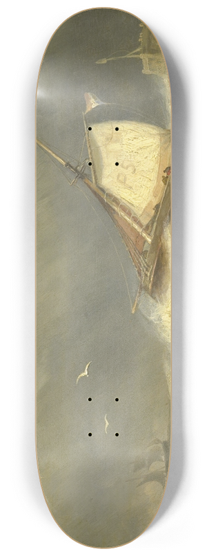 Georges Johannes Hoffmann - Rough Sea with Sailing Vessels 8.25 inch art skate deck