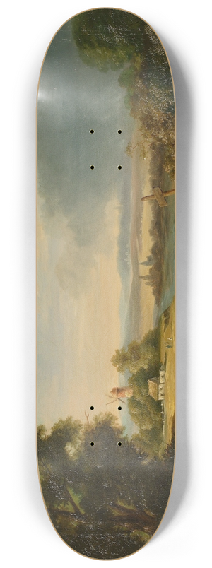 Fryderyk Skarbek - Landscape with a windmill 8.25 inch art skate deck
