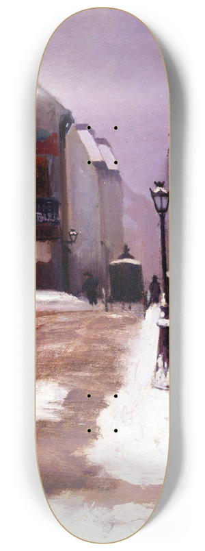 F. Sguin - Une rue  Paris ; effet de neige 8.25 inch art skate deck F. Sguin - Une rue  Paris ; effet de neige 8.25 inch art skate deck