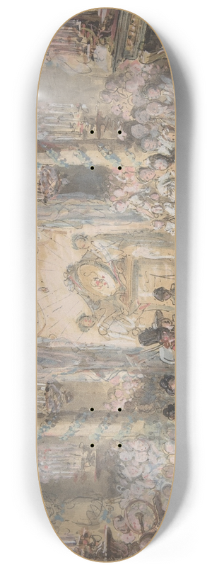 Gabriel de Saint-Aubin - Theatrical Divertissement Offered at a Gala Evening Party 8.25 inch art skate deck Gabriel de Saint-Aubin - Theatrical Divertissement Offered at a Gala Evening Party 8.25 inch art skate deck