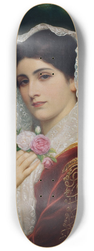 Georg Martin Ignaz Raab - Female study head 8.25 inch art skate deck