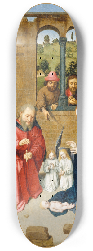 Gerard David - The Nativity 8.25 inch art skate deck