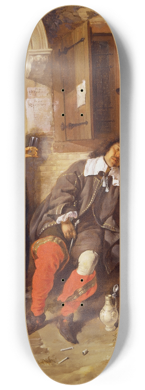 Gabriel Metsu - The Sleeping Sportsman 8.25 inch art skate deck