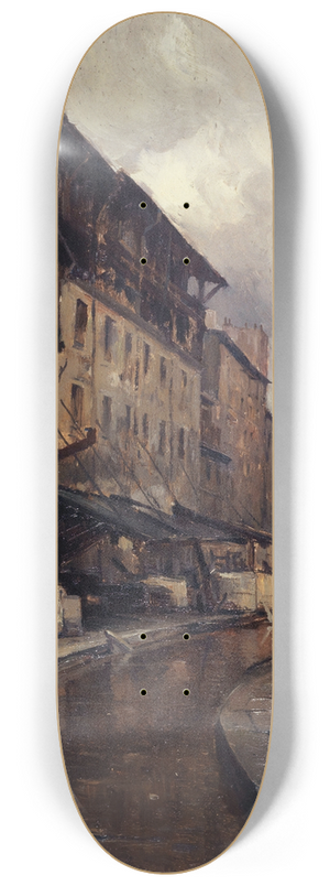 Germain Eugne Bonneton - La Bivre, rue de Valence 8.25 inch art skate deck