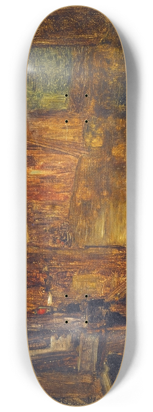 Germain Eugne Bonneton - La rue de Bivre, vue du boulevard Saint-Germain (inondations de 1910) 8.25 inch art skate deck