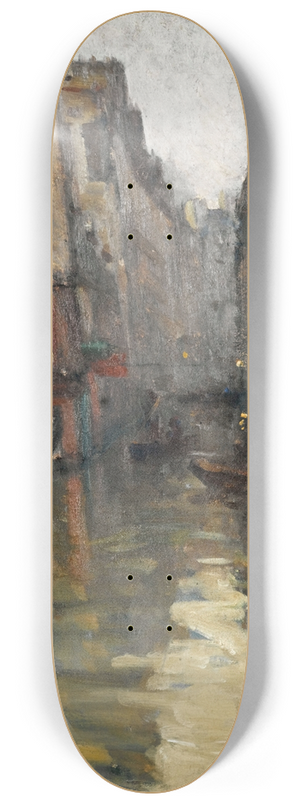 Germain Eugne Bonneton - La rue Matre-Albert (inondations de 1910) 8.25 inch art skate deck
