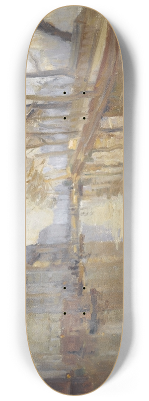 Germain Eugne Bonneton - Le quai Montebello (inondations de 1910) 8.25 inch art skate deck