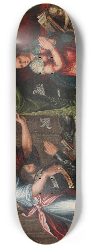 German School - The Annunciation with a kneeling donor 8.25 inch art skate deck