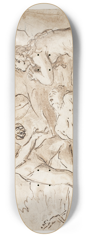 Gerolamo Brusaferro - Adam og Eva srgende over Abels krop 8.25 inch art skate deck