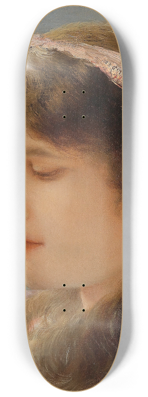 Gabriel von Max - Daydreaming 8.25 inch art skate deck