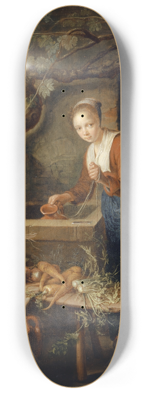 Gerrit Dou - Kitchen Maid at the Well 8.25 inch art skate deck