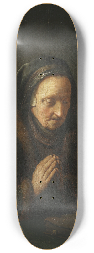 Gerrit Dou - Praying old woman 8.25 inch art skate deck