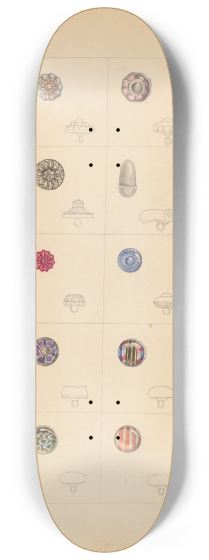 Gertrude Lemberg - Buttons 8.25 inch art skate deck