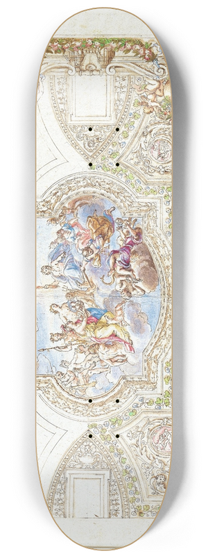 Giacinto Calandrucci - Composition Study for a Ceiling Decoration 8.25 inch art skate deck