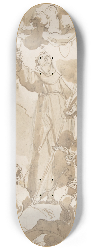 Gaetano Gandolfi - Saint Margaret of Cortona, Saint James of the March, and Saint Didacus 8.25 inch art skate deck
