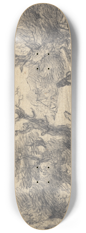 Gainsborough Dupont - Landscape with figure on a footbridge 8.25 inch art skate deck